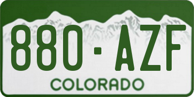 CO license plate 880AZF