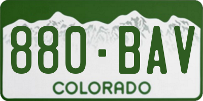 CO license plate 880BAV
