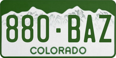 CO license plate 880BAZ