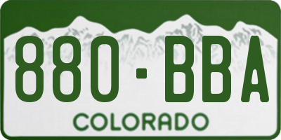 CO license plate 880BBA