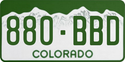 CO license plate 880BBD