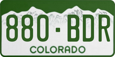 CO license plate 880BDR