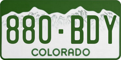 CO license plate 880BDY