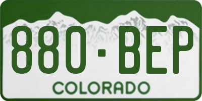 CO license plate 880BEP