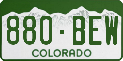 CO license plate 880BEW