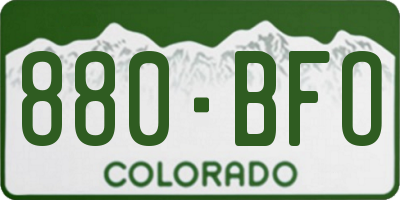 CO license plate 880BFO