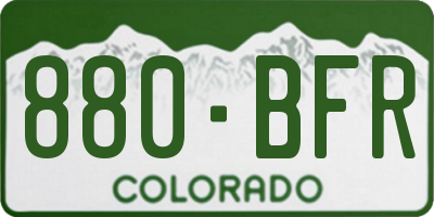 CO license plate 880BFR
