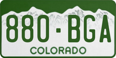 CO license plate 880BGA