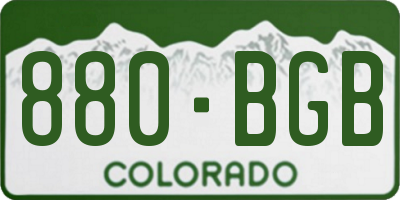 CO license plate 880BGB