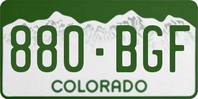 CO license plate 880BGF