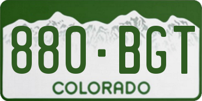 CO license plate 880BGT