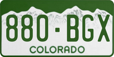 CO license plate 880BGX