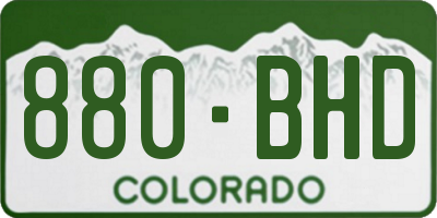 CO license plate 880BHD