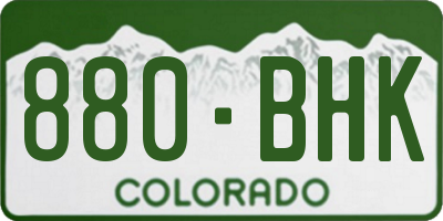 CO license plate 880BHK