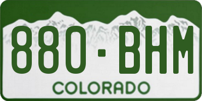 CO license plate 880BHM