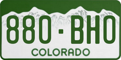 CO license plate 880BHO