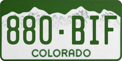 CO license plate 880BIF