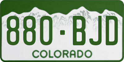 CO license plate 880BJD
