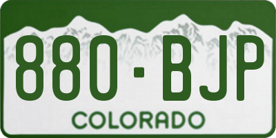CO license plate 880BJP