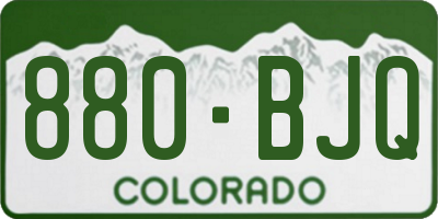 CO license plate 880BJQ