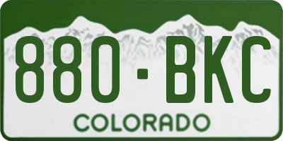 CO license plate 880BKC