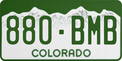 CO license plate 880BMB