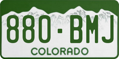CO license plate 880BMJ