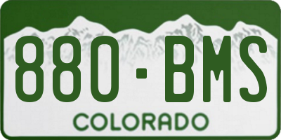 CO license plate 880BMS