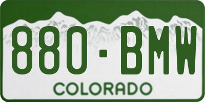 CO license plate 880BMW