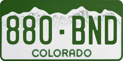 CO license plate 880BND