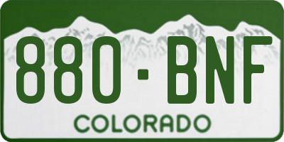 CO license plate 880BNF
