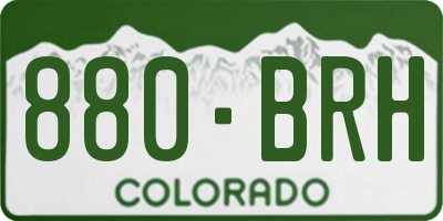 CO license plate 880BRH