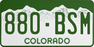 CO license plate 880BSM