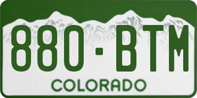 CO license plate 880BTM