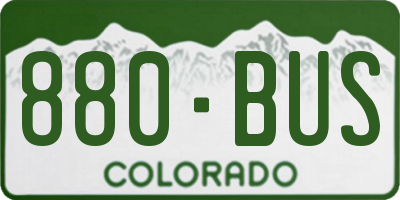 CO license plate 880BUS