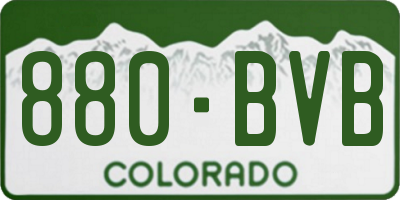 CO license plate 880BVB