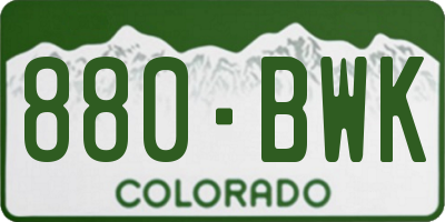 CO license plate 880BWK