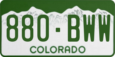 CO license plate 880BWW