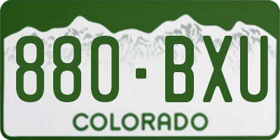 CO license plate 880BXU