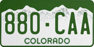 CO license plate 880CAA