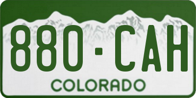 CO license plate 880CAH