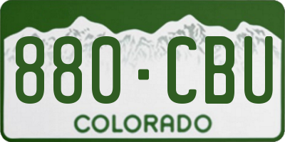 CO license plate 880CBU
