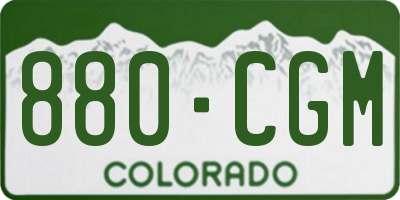 CO license plate 880CGM