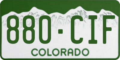 CO license plate 880CIF