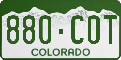 CO license plate 880COT