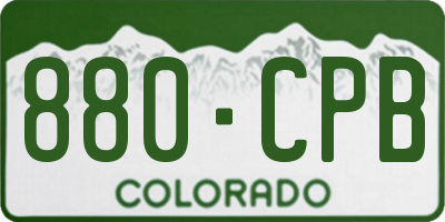 CO license plate 880CPB