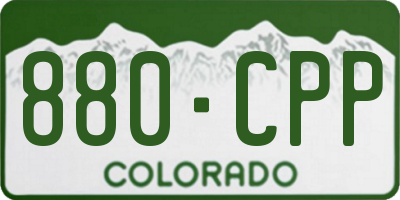 CO license plate 880CPP