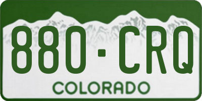 CO license plate 880CRQ