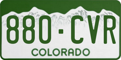 CO license plate 880CVR