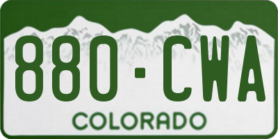 CO license plate 880CWA
